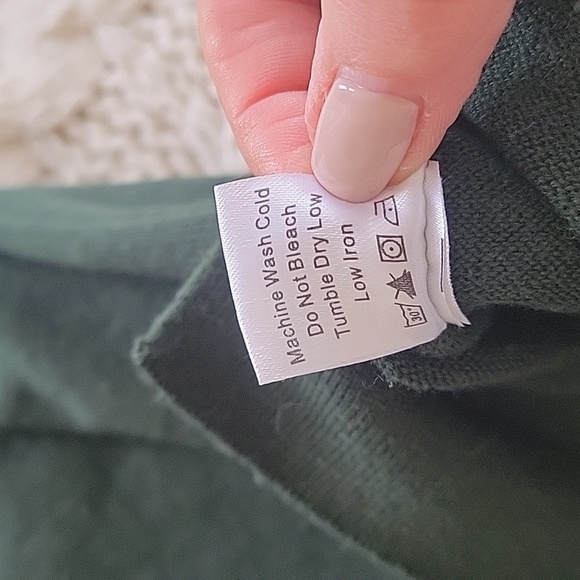 Tuckernuck Dark Green Clayton Knit Polo 3/4 Sleeves Linen Women Sz M/L - Picture 16 of 16